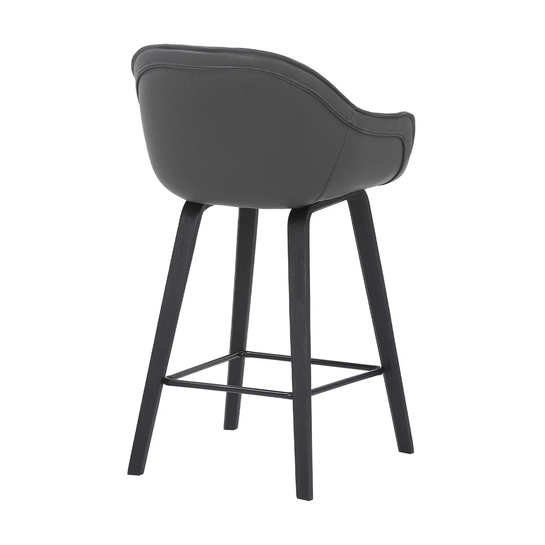 Chevron-Style Modern Bar Stool with Cushioned Seat - Image 3