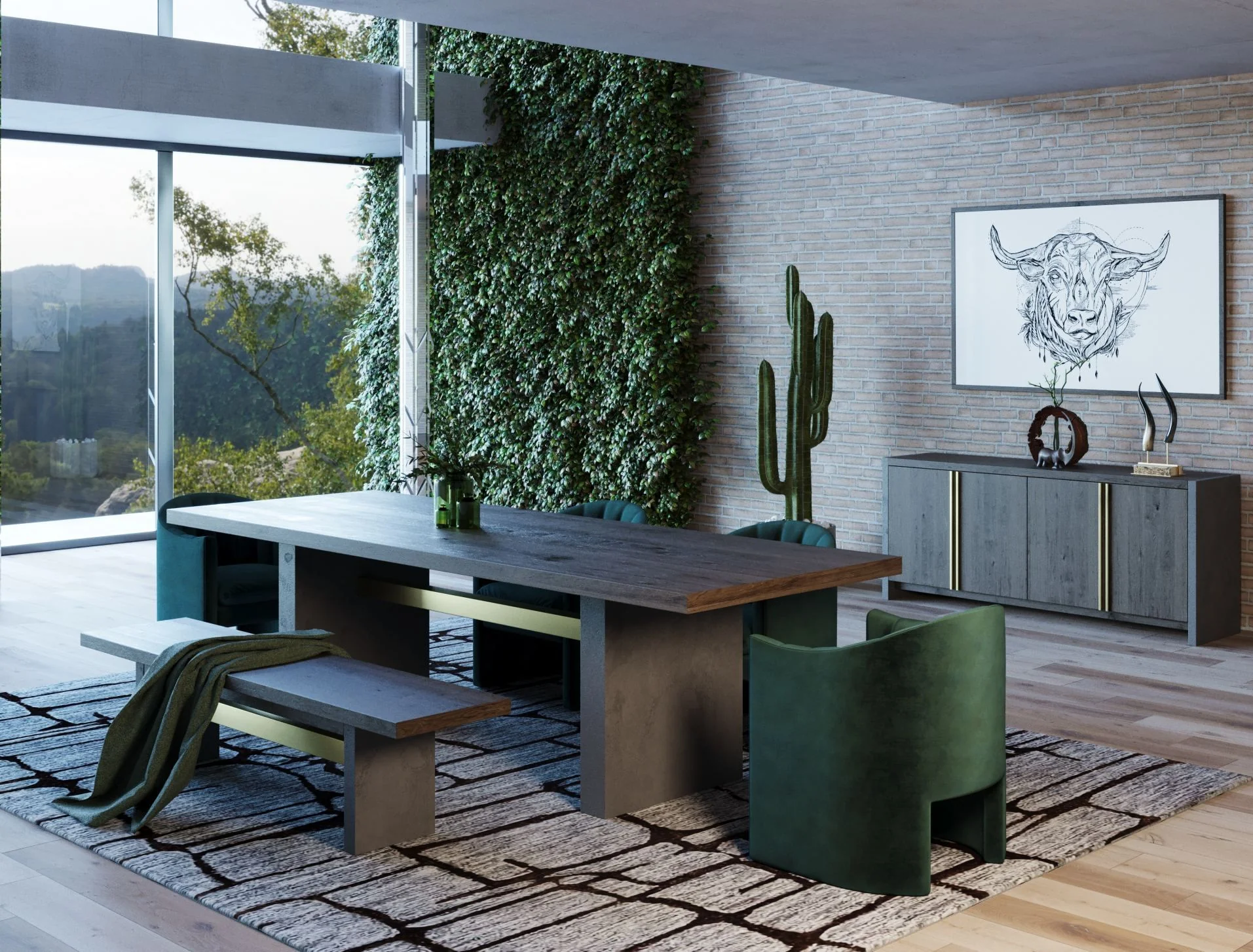 Concrete Walnut Buffet - Image 4
