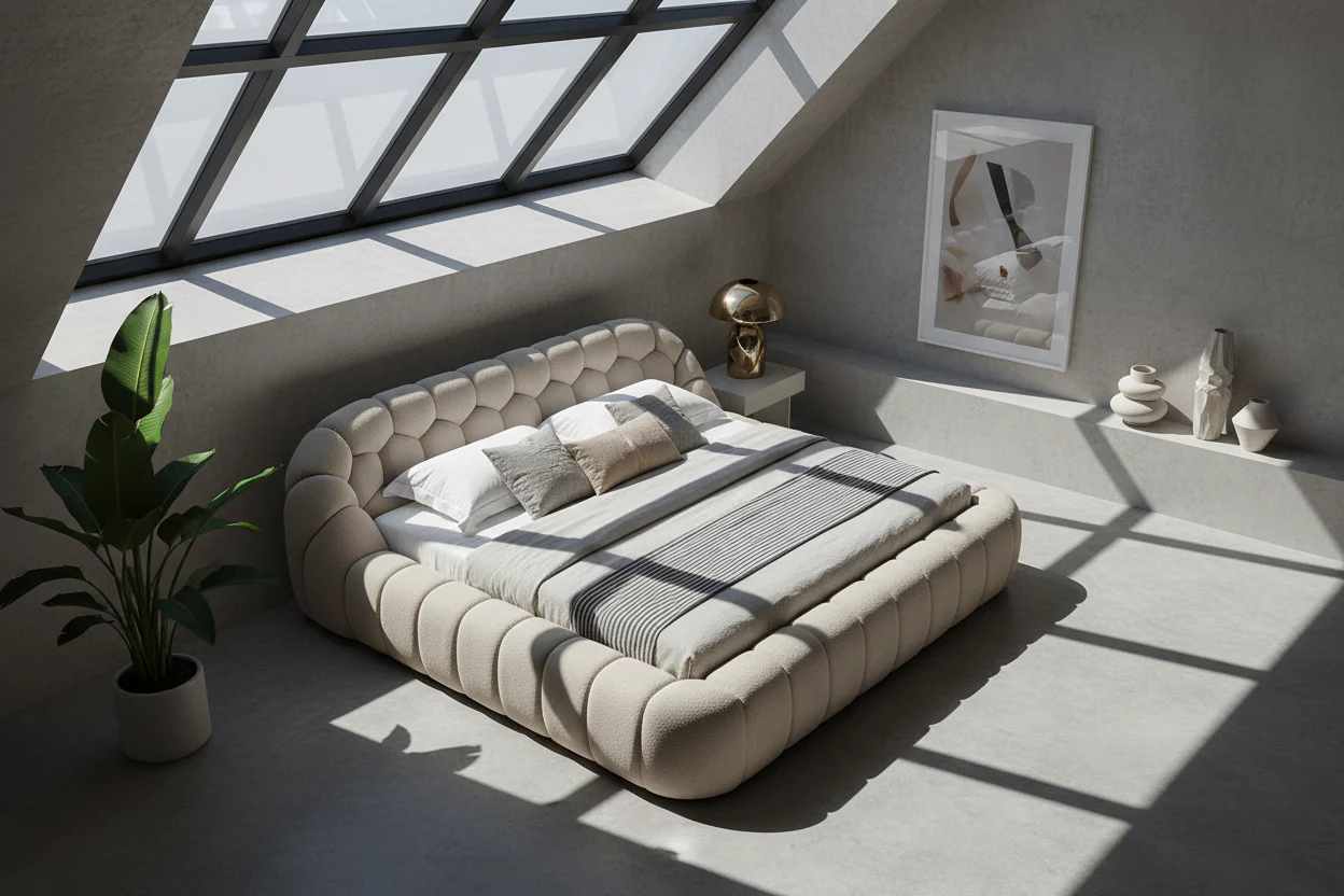 Cozy Bubble Platform Fabric Bed - Image 10