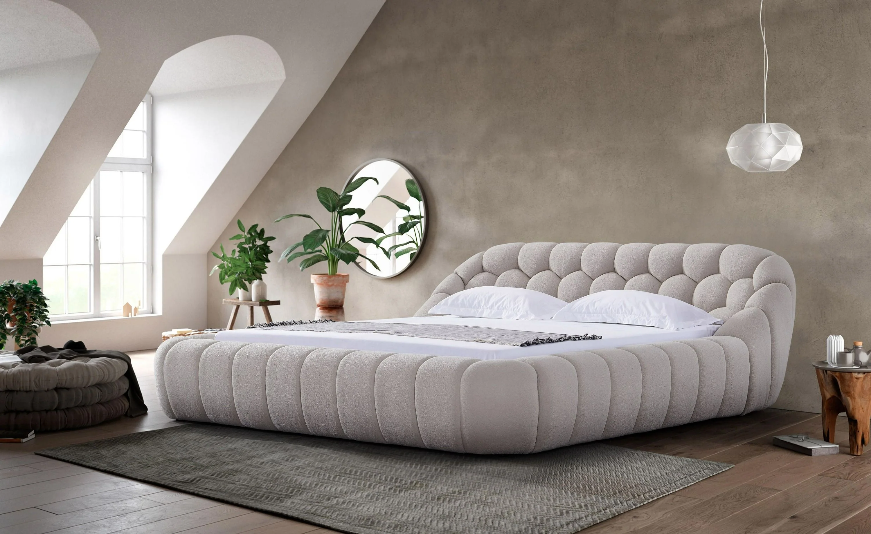 Cozy Bubble Platform Fabric Bed - Image 11