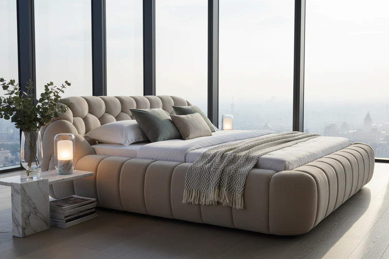 Cozy Bubble Platform Fabric Bed - Image 3