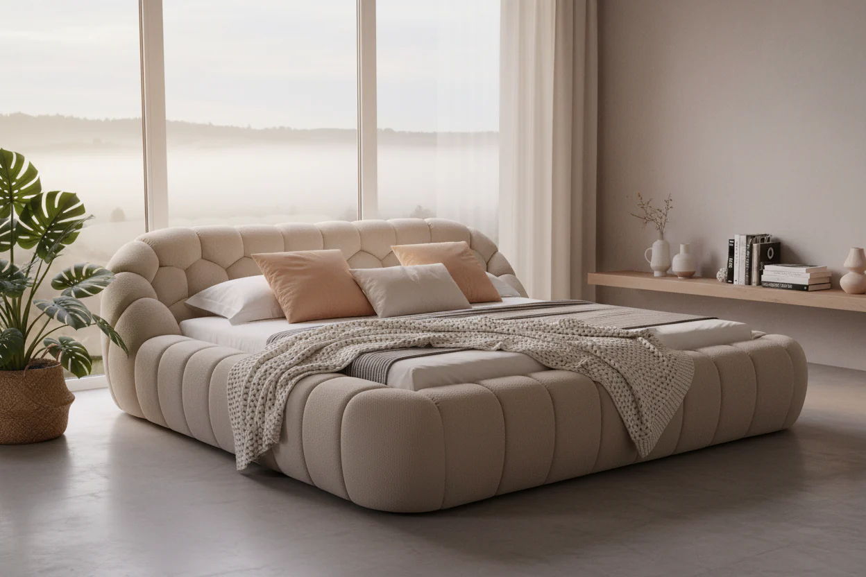 Cozy Bubble Platform Fabric Bed - Image 4