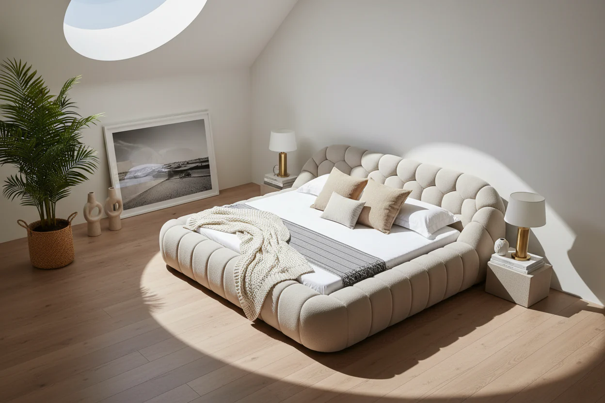Cozy Bubble Platform Fabric Bed - Image 6