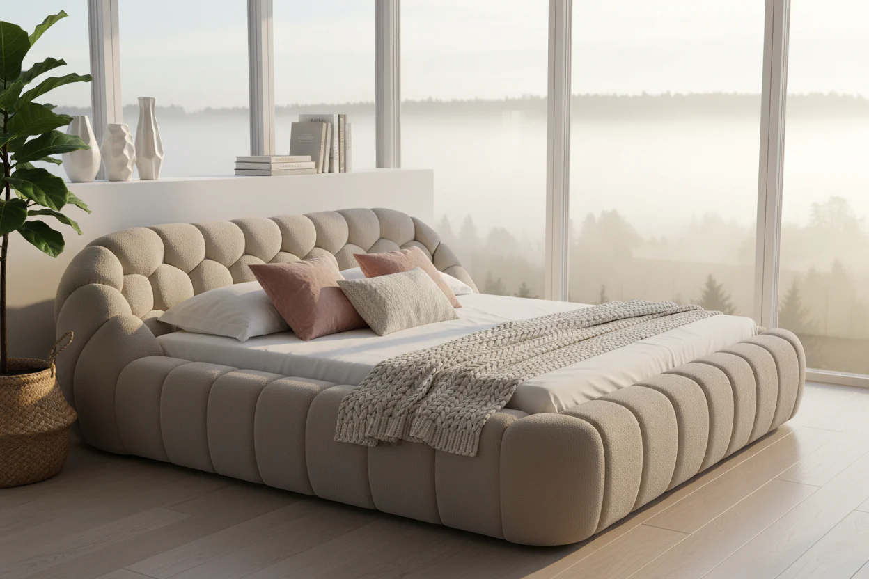 Cozy Bubble Platform Fabric Bed - Image 8