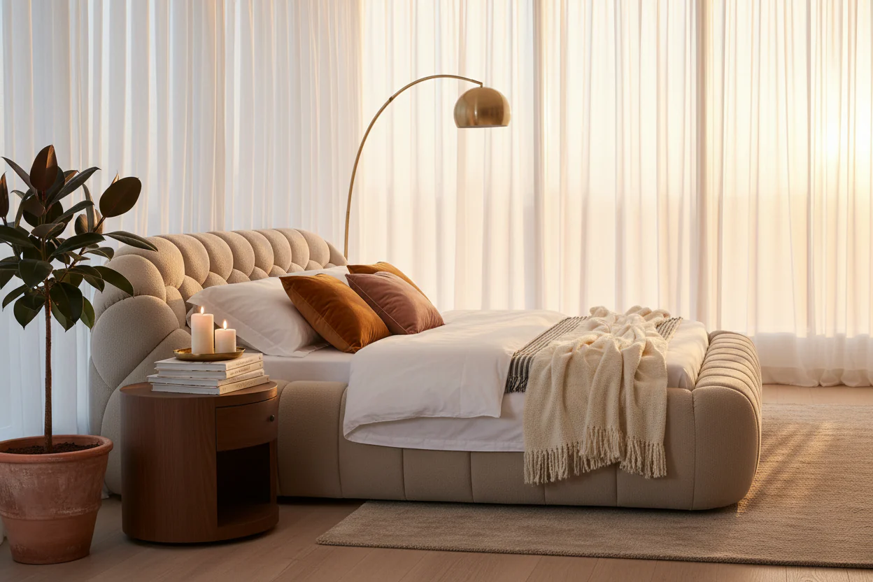 Cozy Bubble Platform Fabric Bed - Image 9