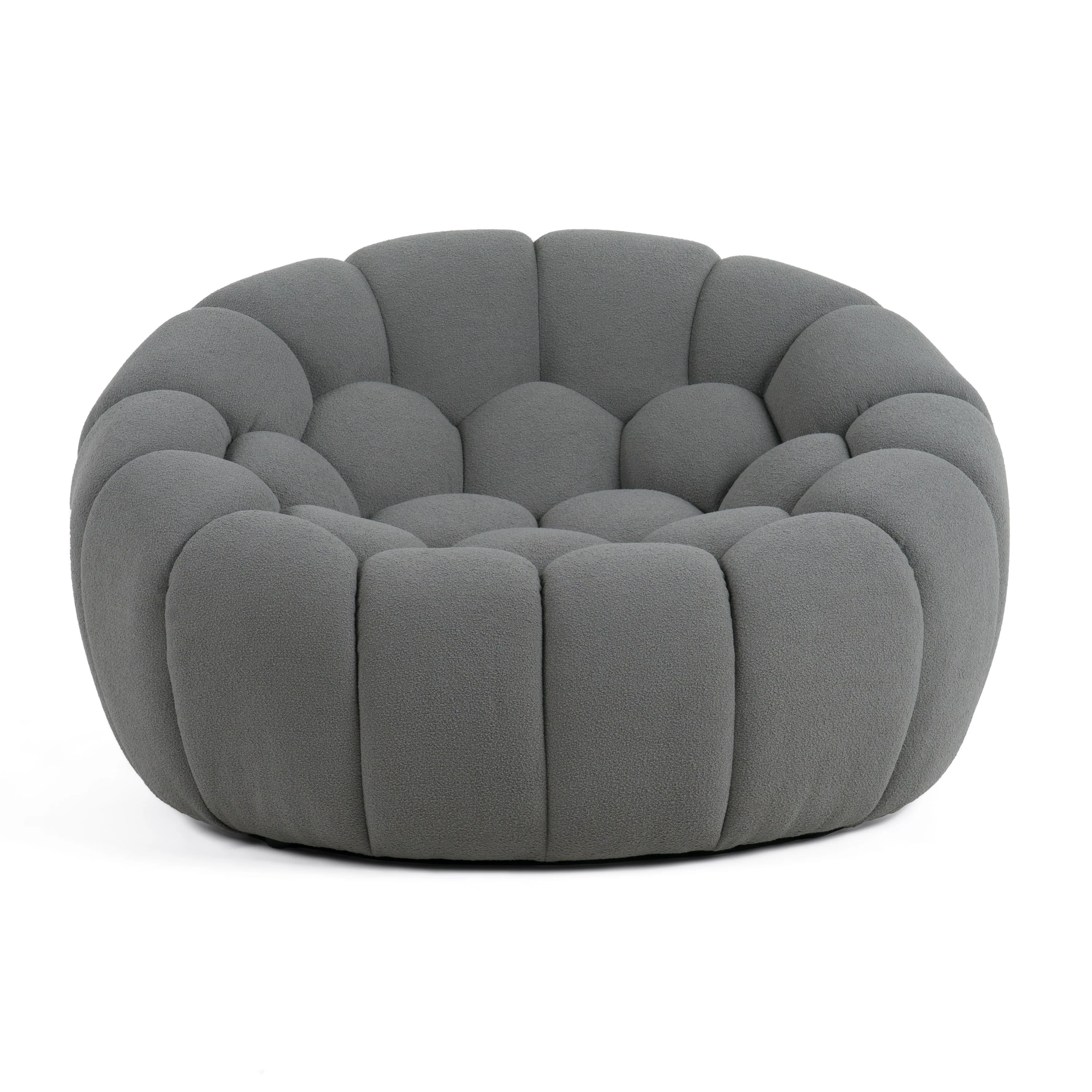 Cozy Cloud Sofa Set - Modern Curved Fabric Chair - Image 6