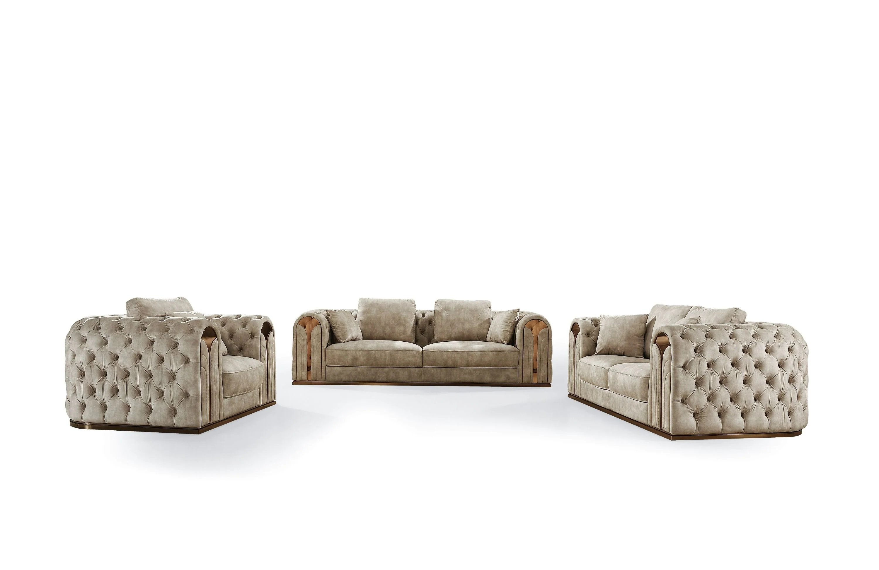 Cozy Luxe Tufted Sofa Set - Image 13