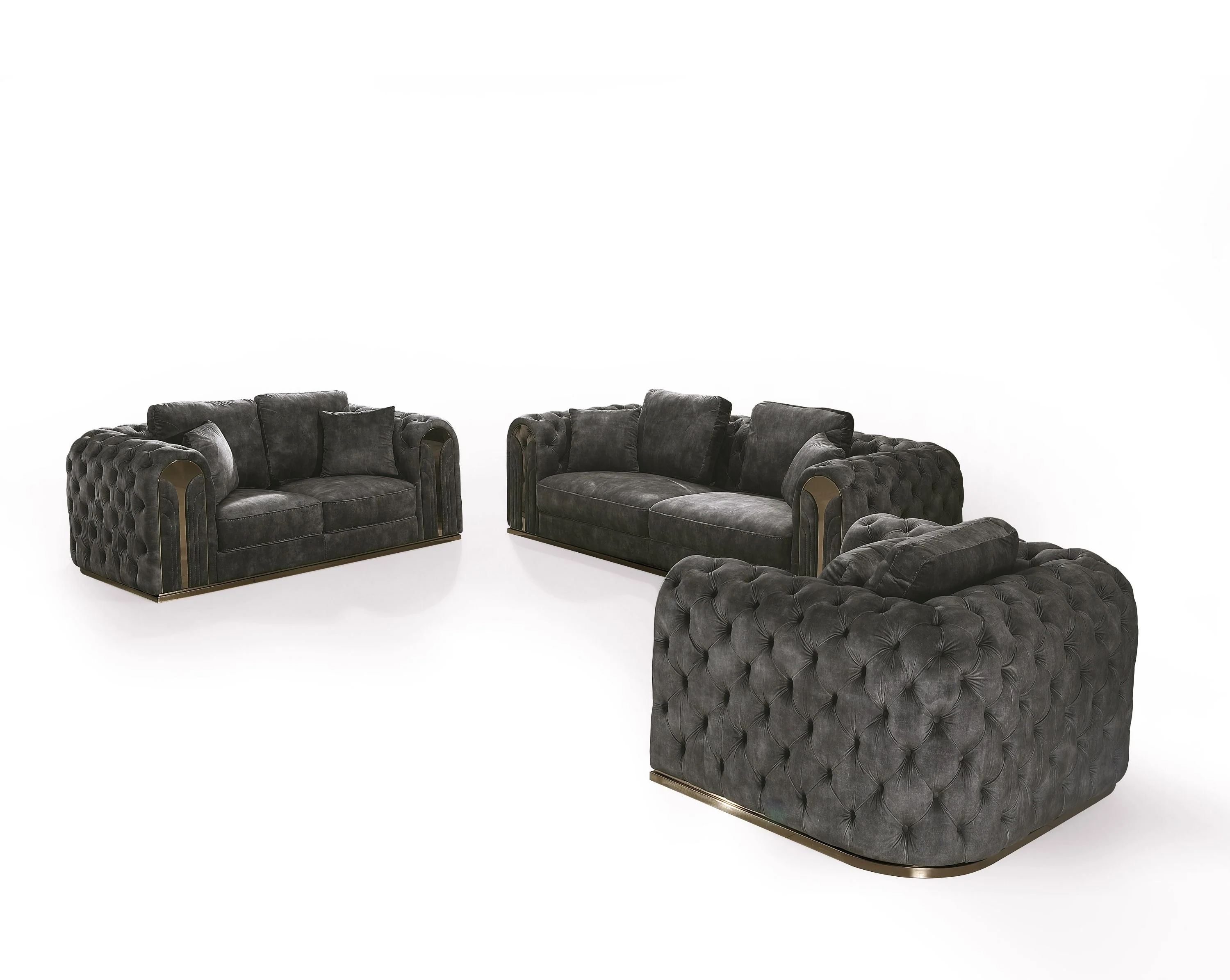 Cozy Luxe Tufted Sofa Set - Image 3