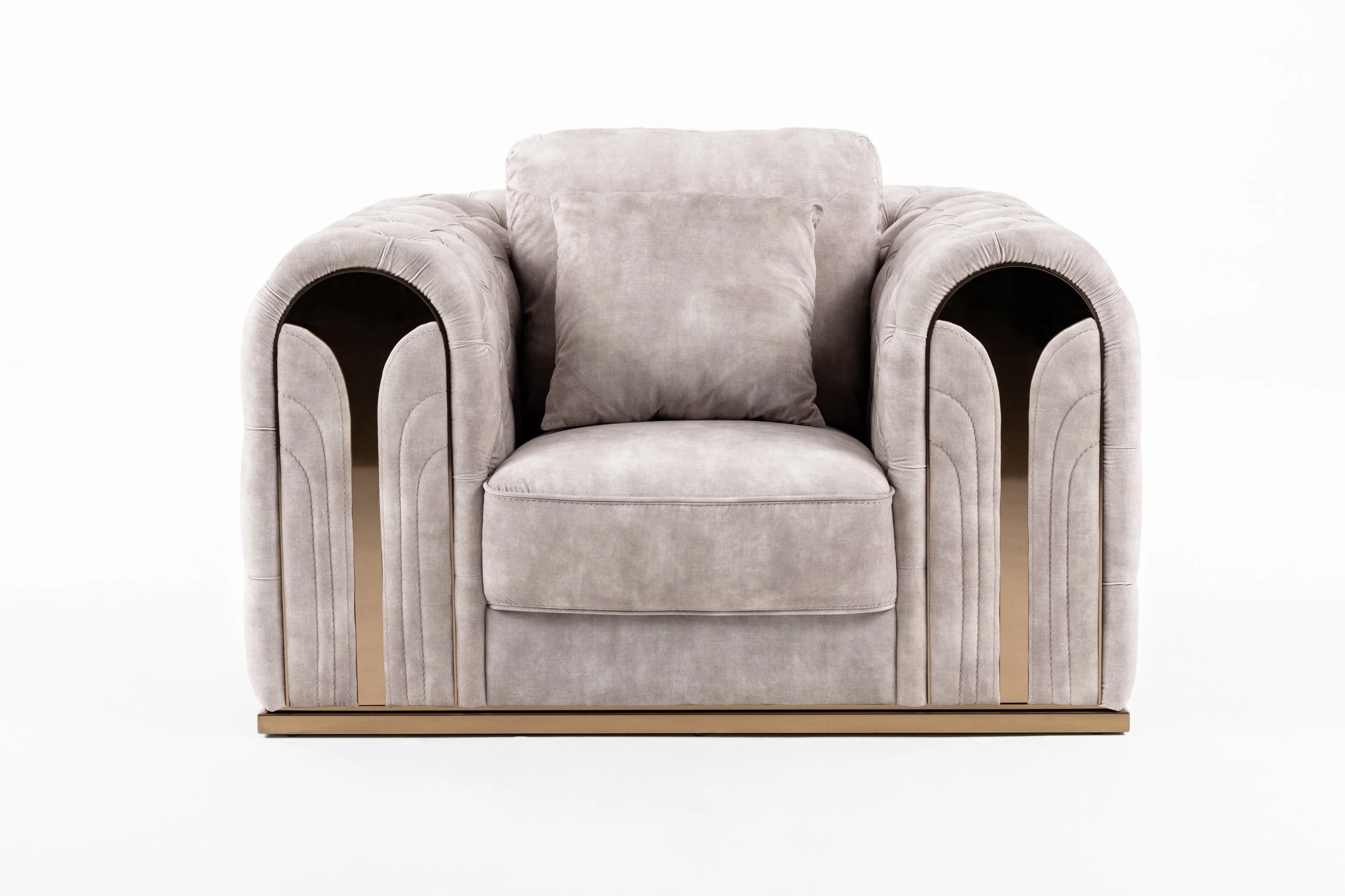 Cozy Luxe Tufted Sofa Set - Transitional Velvet Chair - Image 10