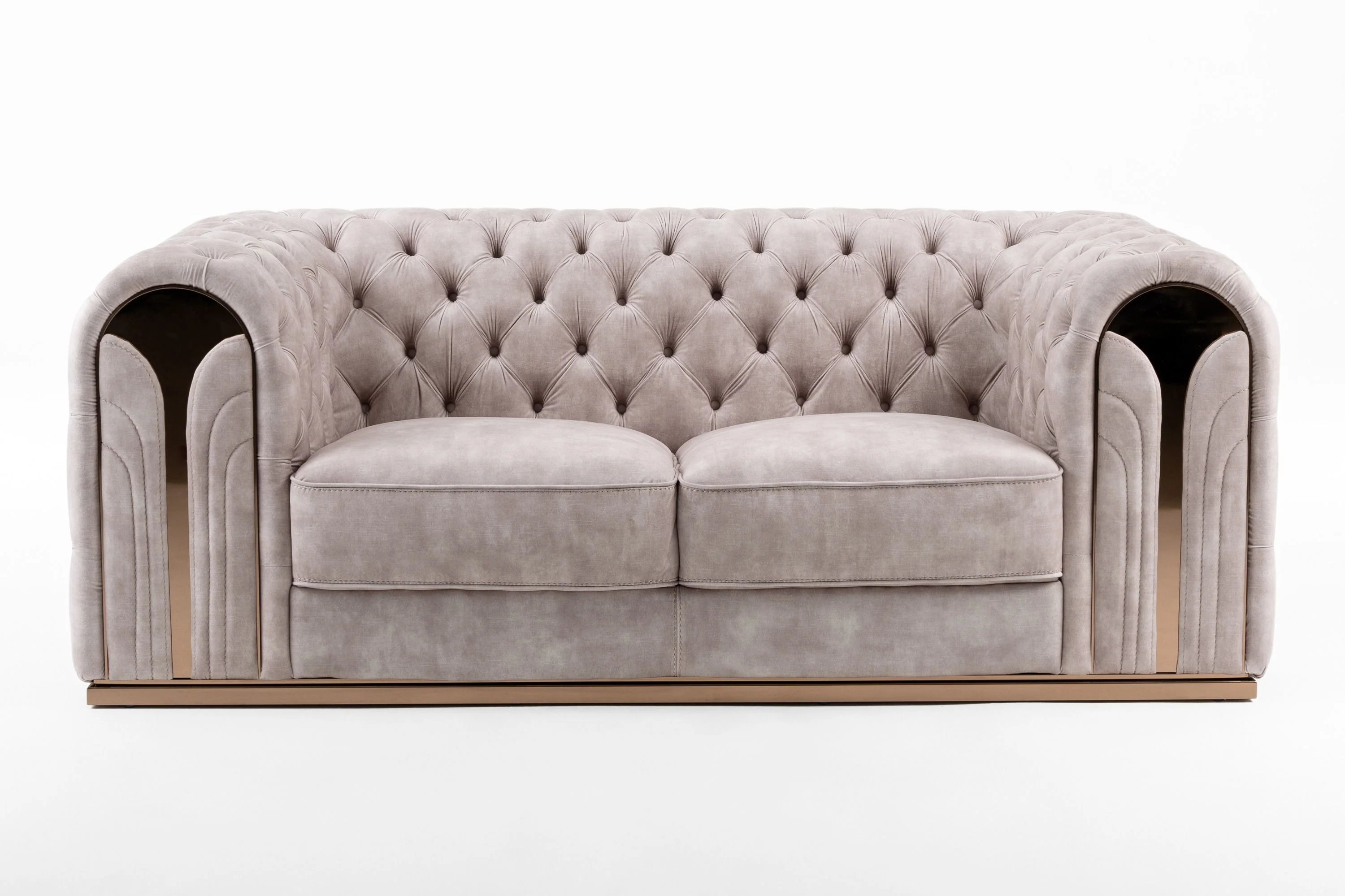 Cozy Luxe Tufted Sofa Set - Transitional Velvet Loveseat - Image 5