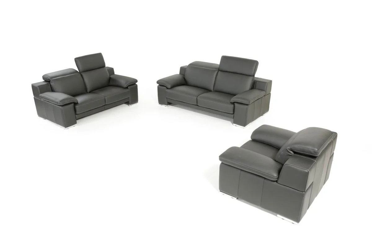 Cozy Nest Leather Sofa Set - Image 3