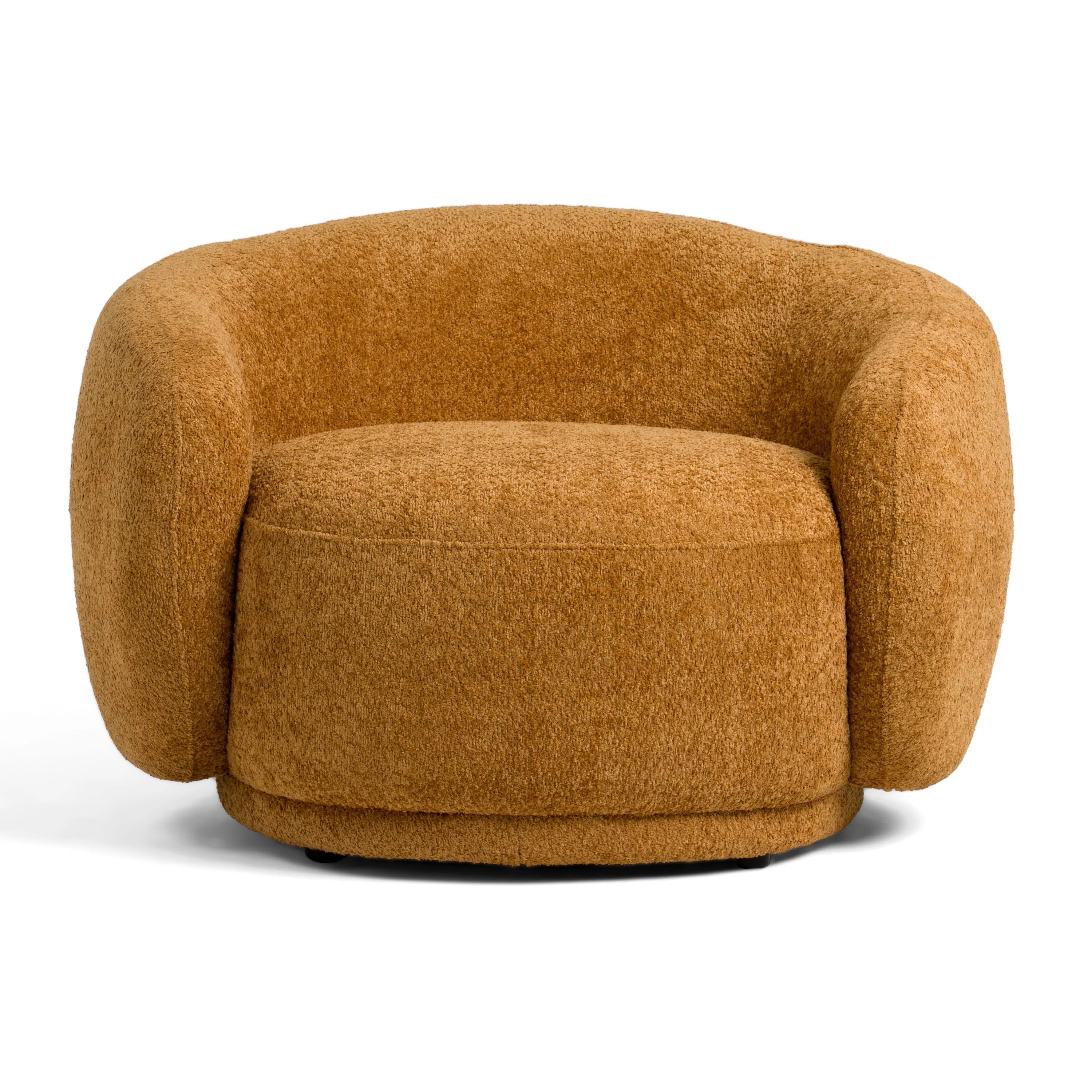 Cozy Pinnacle Sofa Set - Modern Orange Fabric Accent Chair - Image 4
