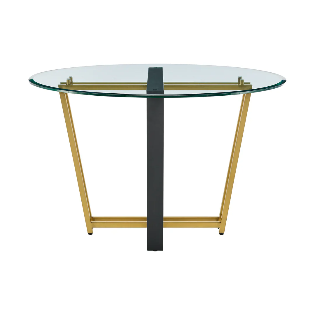 Devi Glass and Gold Geometric Dining Table - Image 10