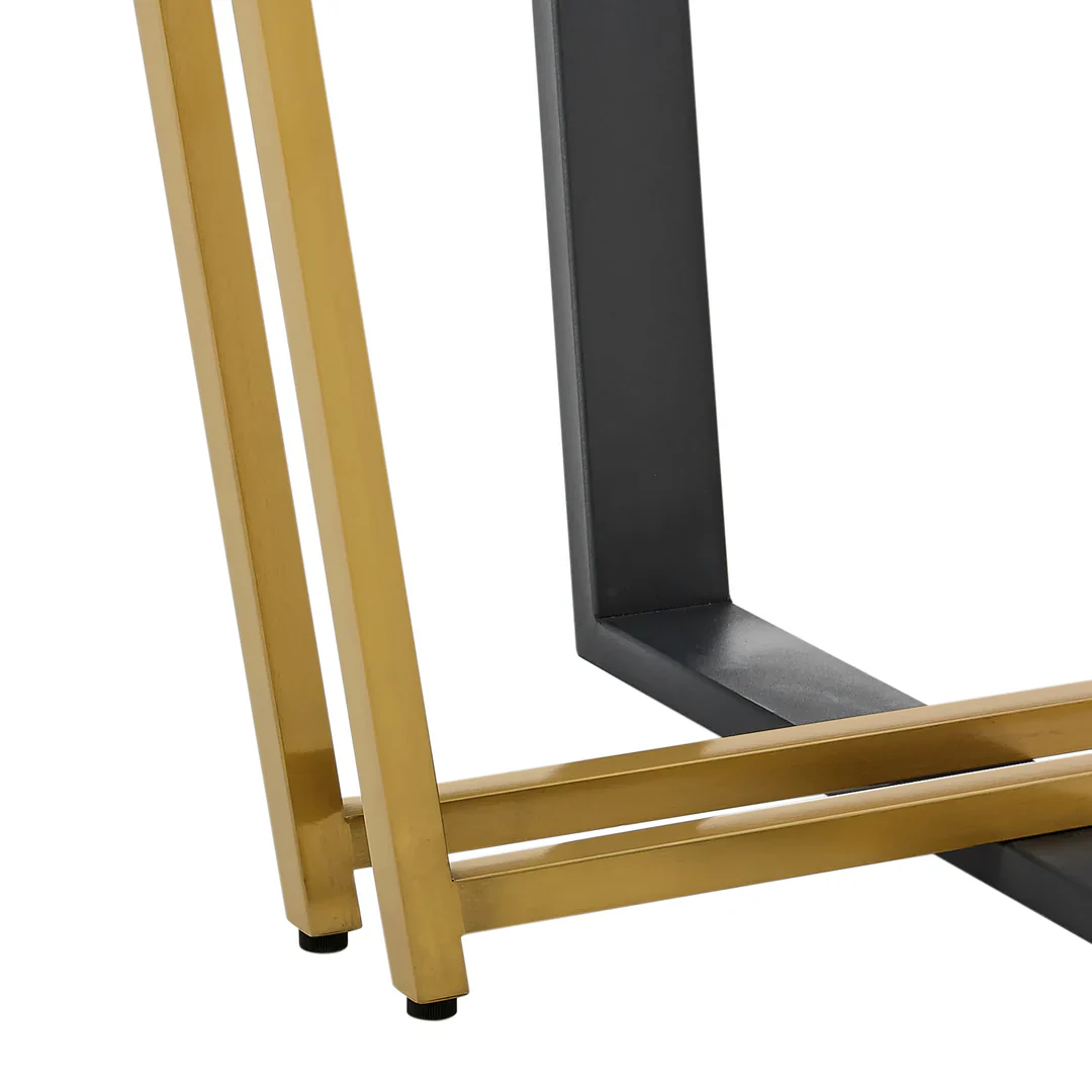 Devi Glass and Gold Geometric Dining Table - Image 13