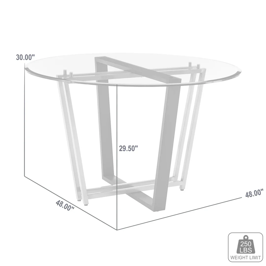 Devi Glass and Gold Geometric Dining Table - Image 14