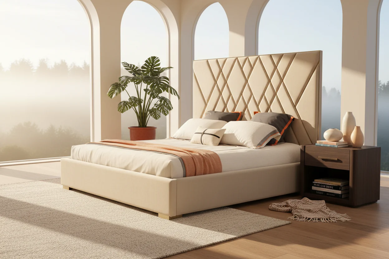 Diamond Luxe Upholstered Bed - Image 7