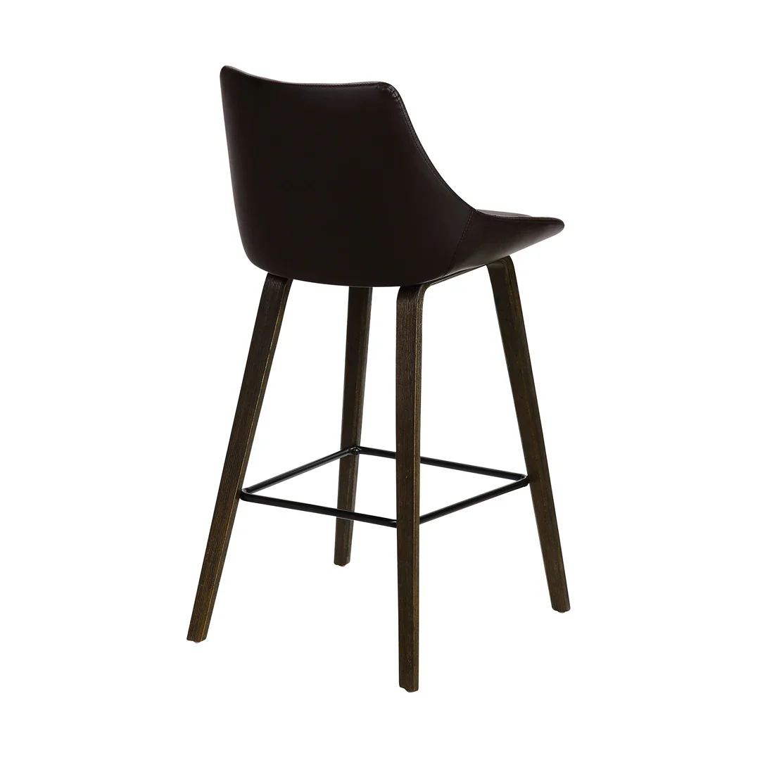 Diamond-Tufted Velvet Bar Stool - Counter Height - Image 3