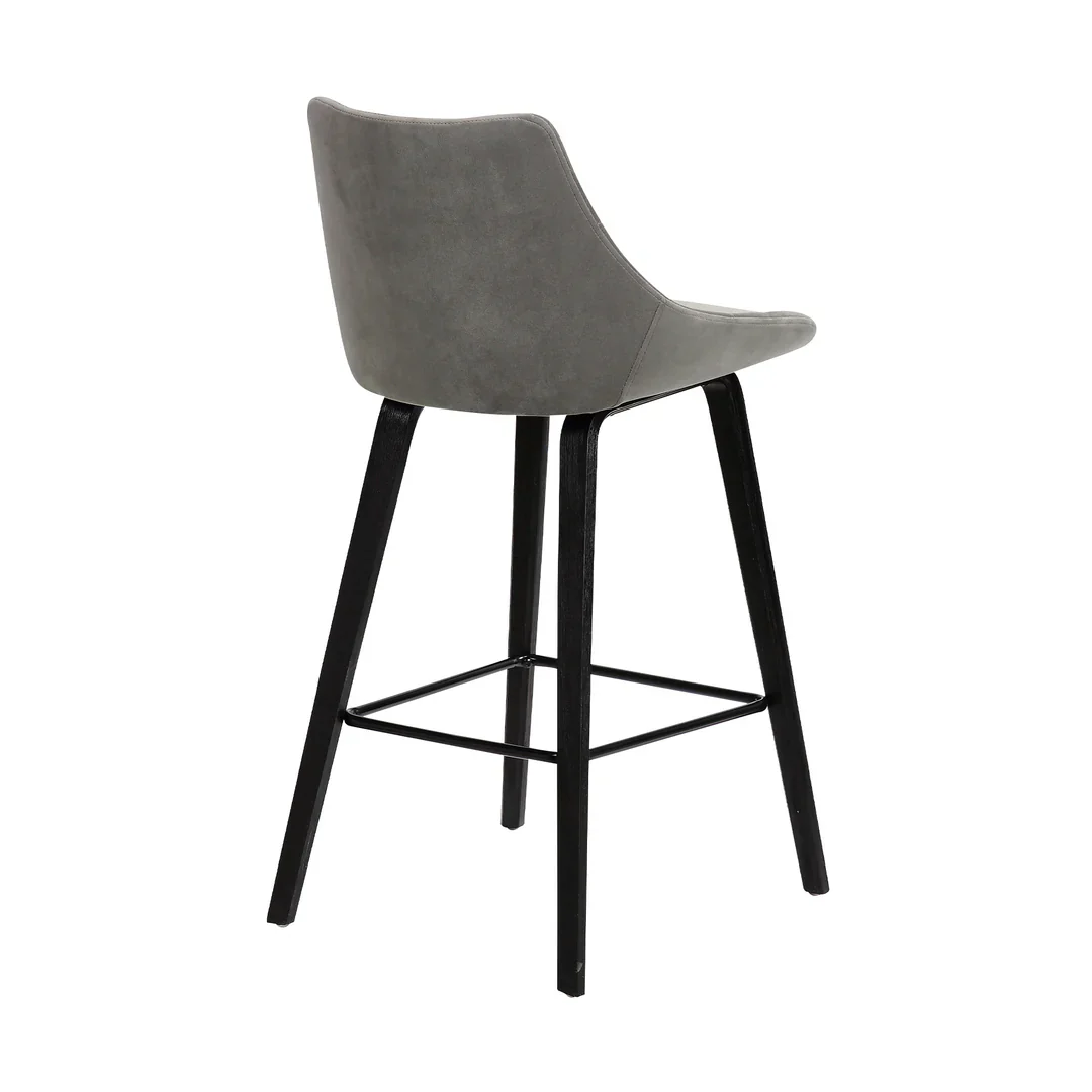 Diamond-Tufted Velvet Bar Stool - Counter Height - Image 6