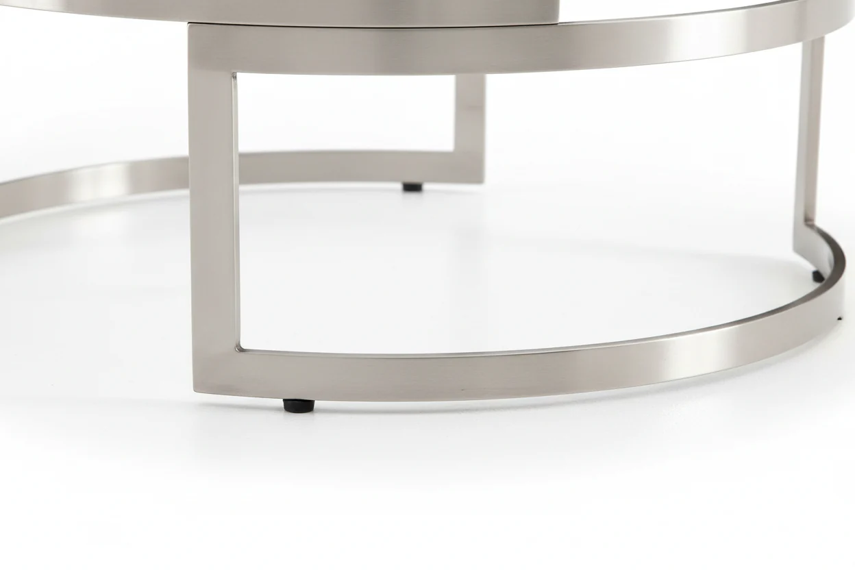 Diaz Glass and Chrome Circular Dining Table - Image 13