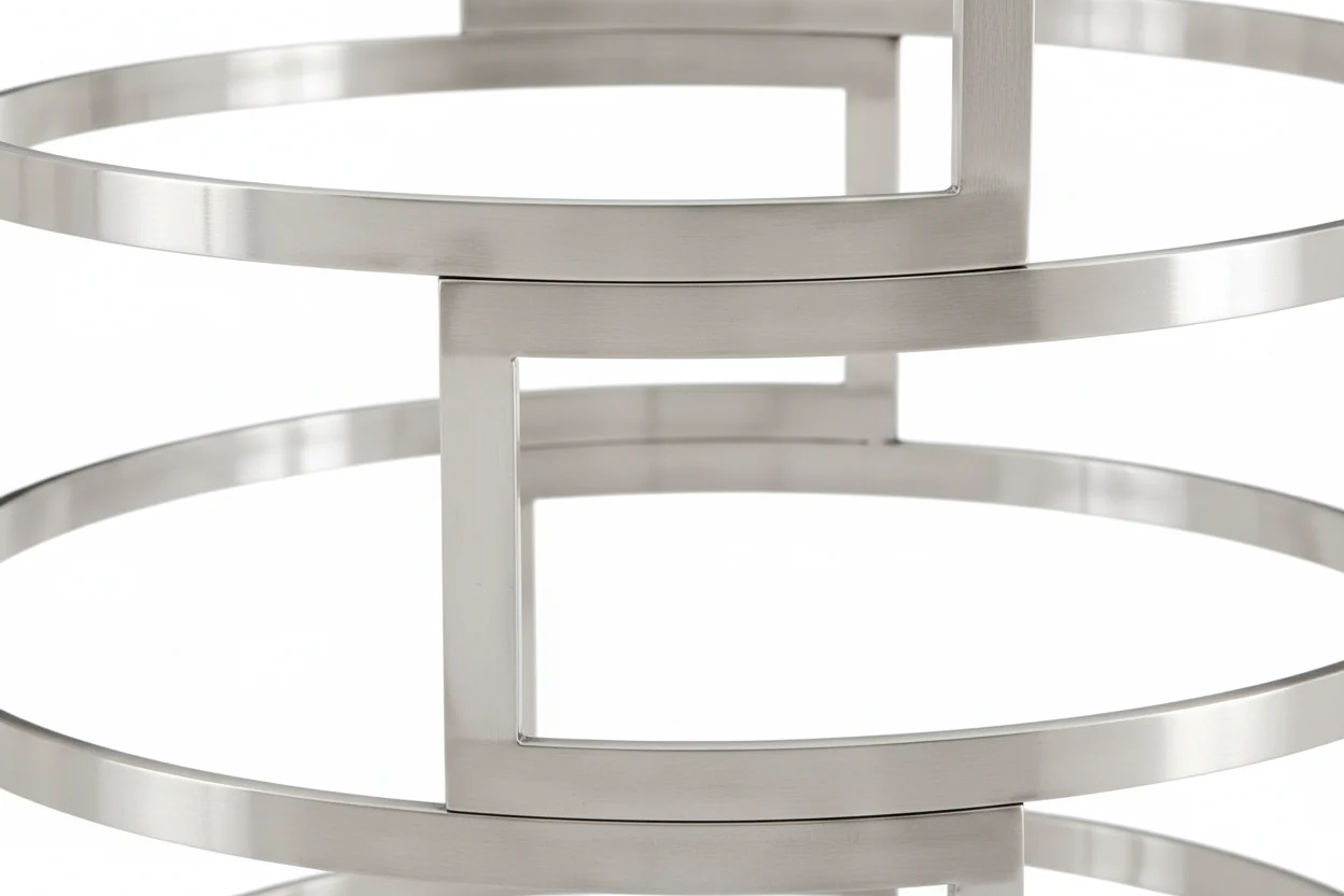 Diaz Glass and Chrome Circular Dining Table - Image 14