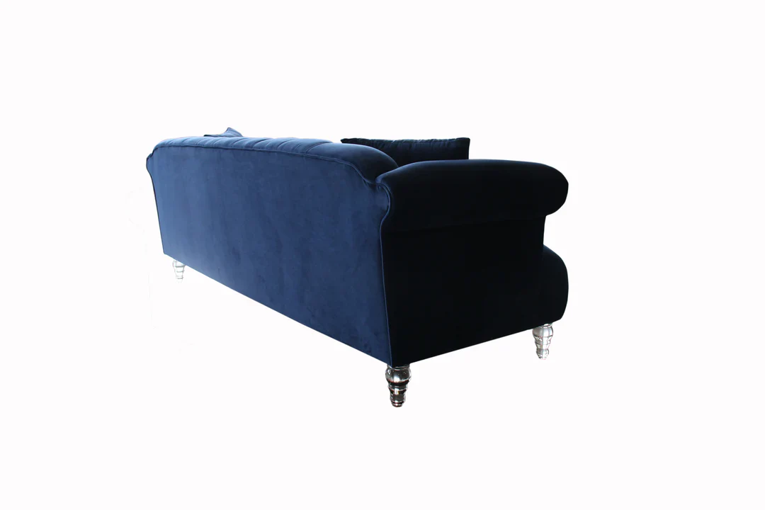 Elegance Navy Blue Velvet Sofa - Image 4
