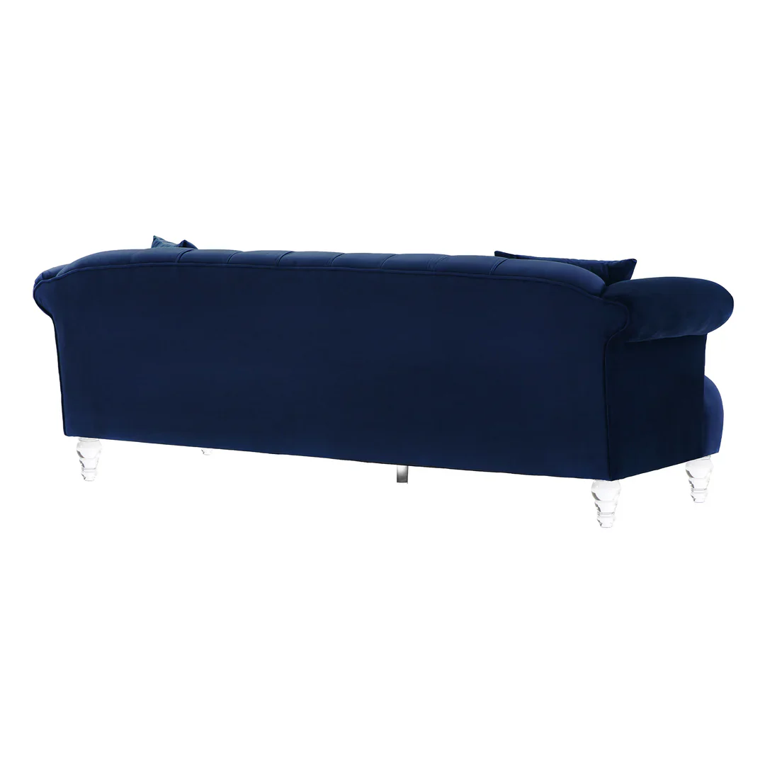 Elegance Navy Blue Velvet Sofa - Image 5