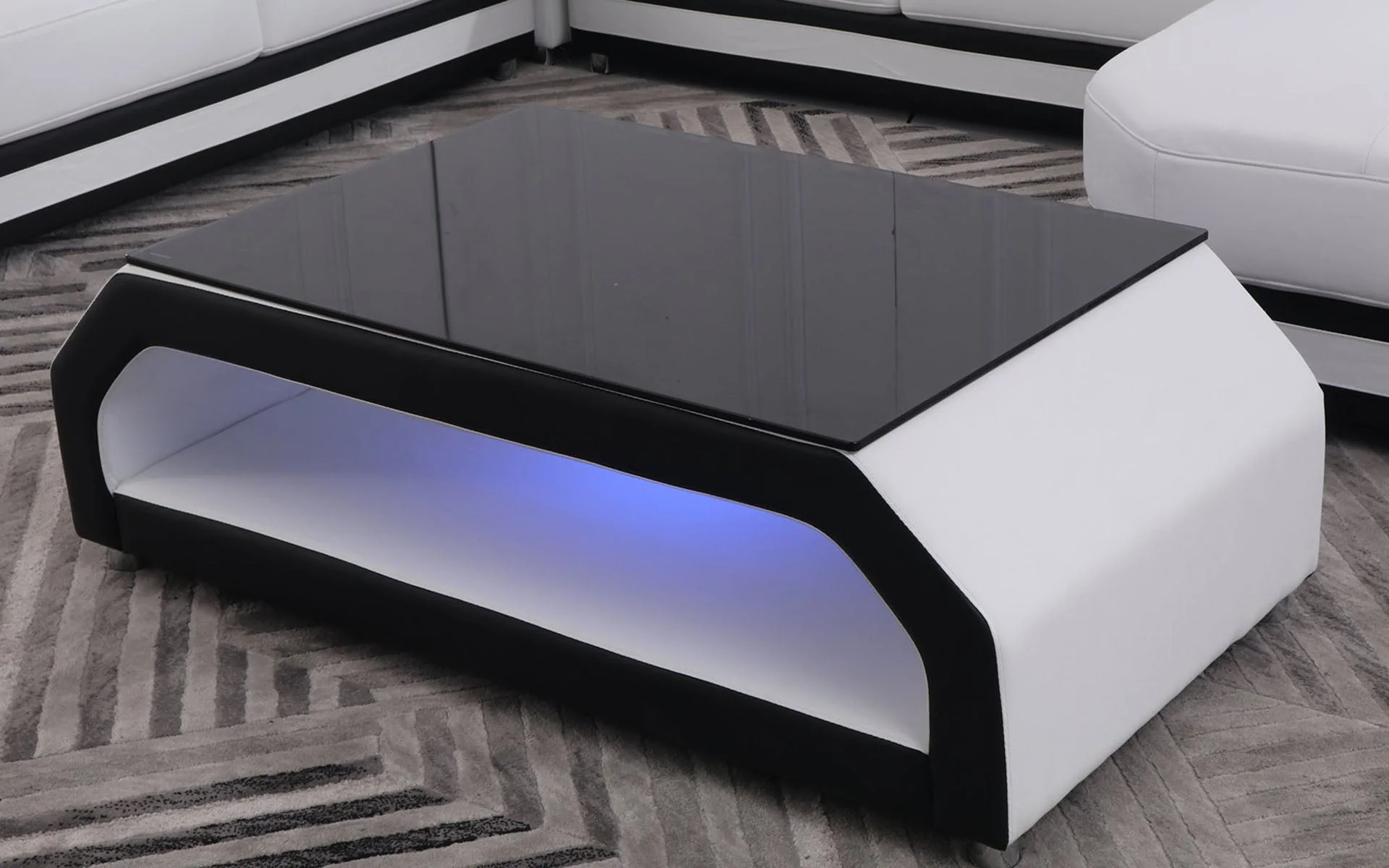 Eli Leather Sectional Sofa with LED Lights | Futuristic Furniture - Image 11