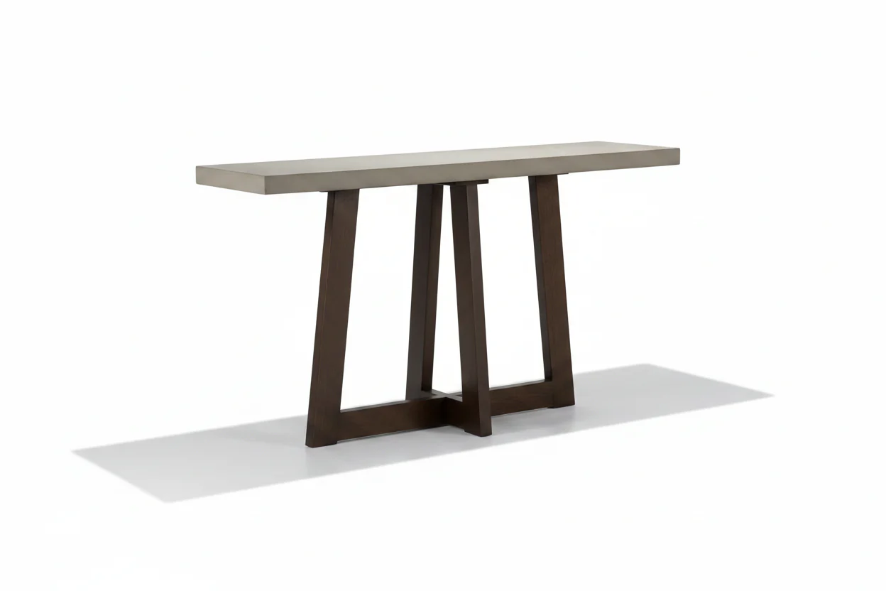 Elodie Concrete and Wood Console Table