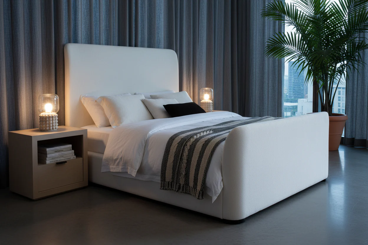 Eve Upholstered Sleigh Platform Bed - Image 3