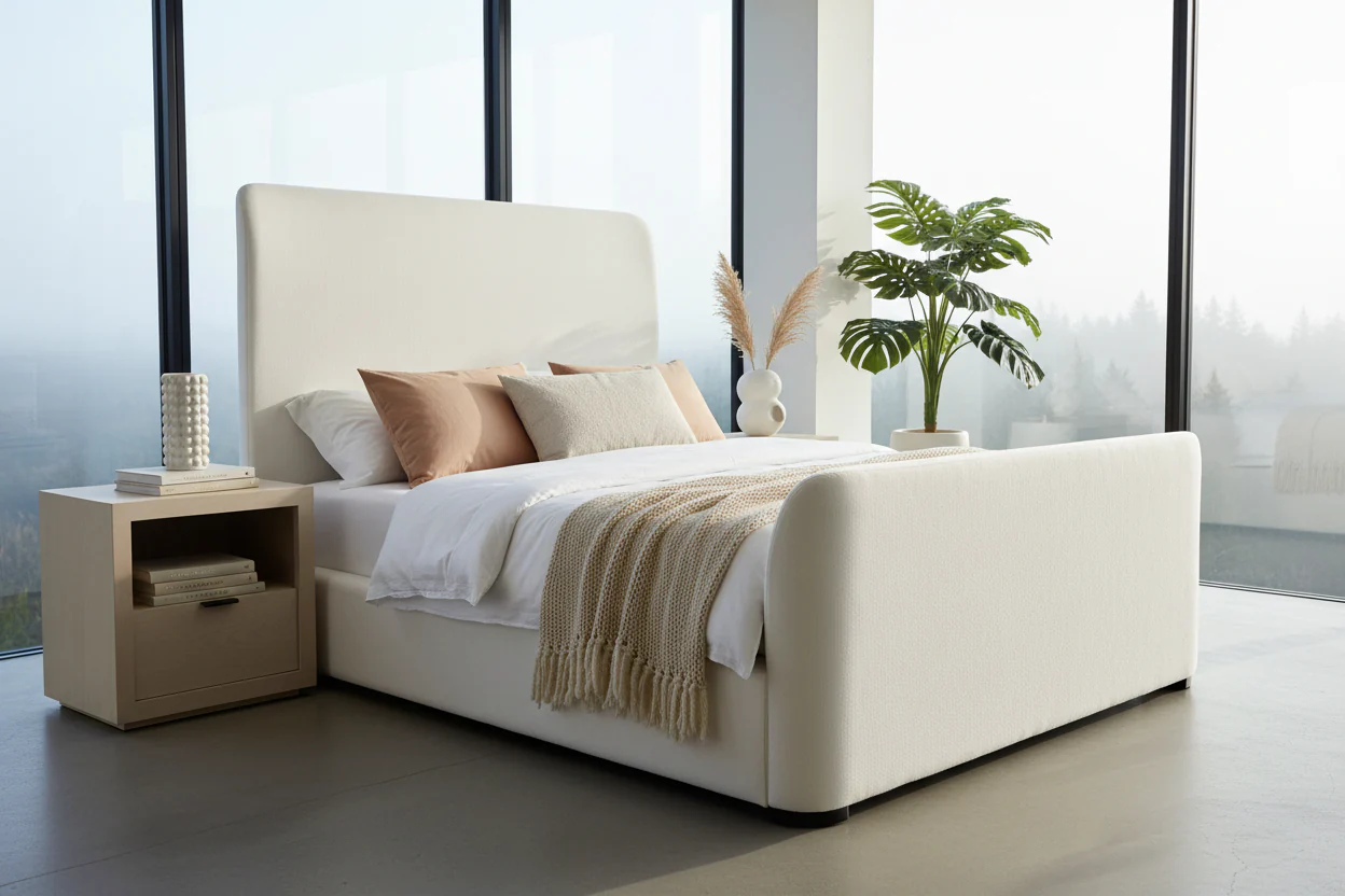 Eve Upholstered Sleigh Platform Bed - Image 9