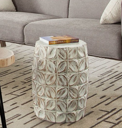 Fig Textured Ceramic Side Table - Image 3