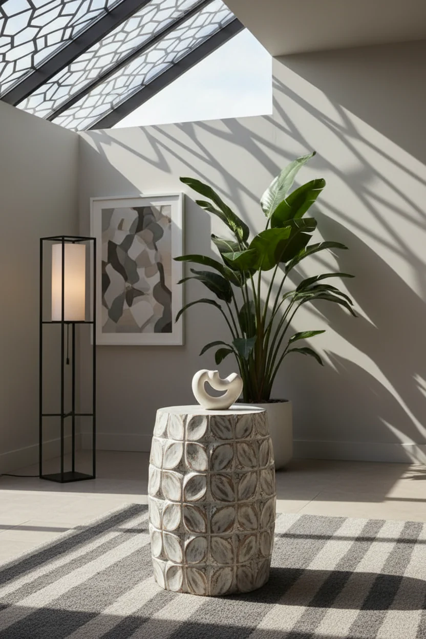Fig Textured Ceramic Side Table - Image 6