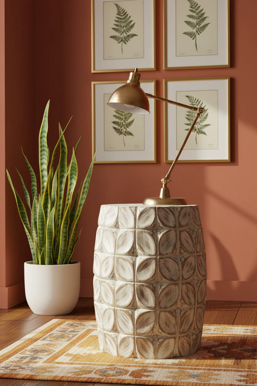 Fig Textured Ceramic Side Table - Image 8