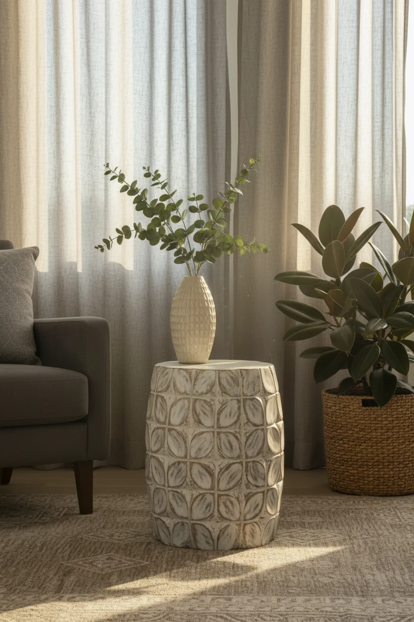 Fig Textured Ceramic Side Table - Image 9