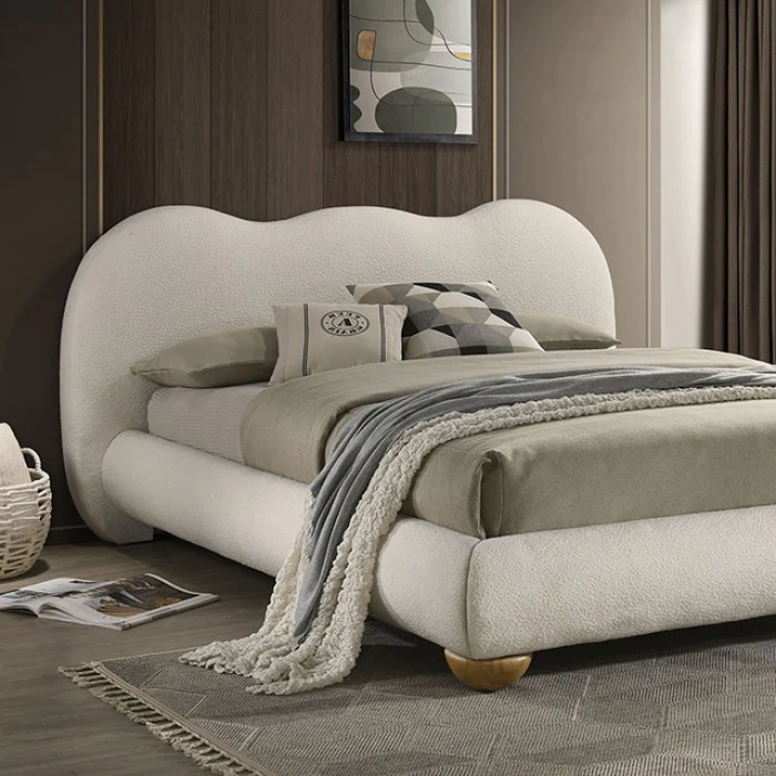 Finamore Contemporary Velvet Platform Bed Frame - Image 4