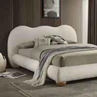 Finamore Contemporary Velvet Platform Bed Frame - Image 5