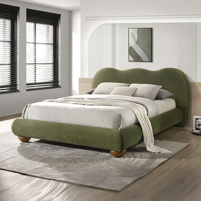 Finamore Contemporary Velvet Platform Bed Frame - Image 6