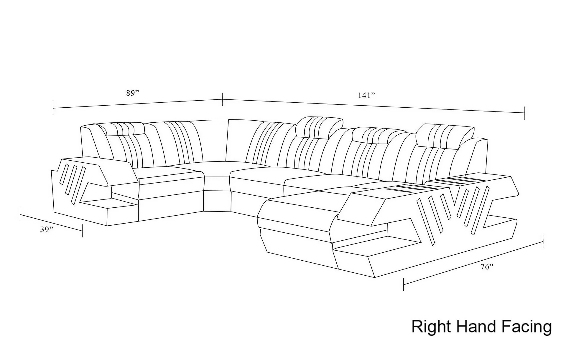 Neo Futurist LED Modern Sectional - Image 16