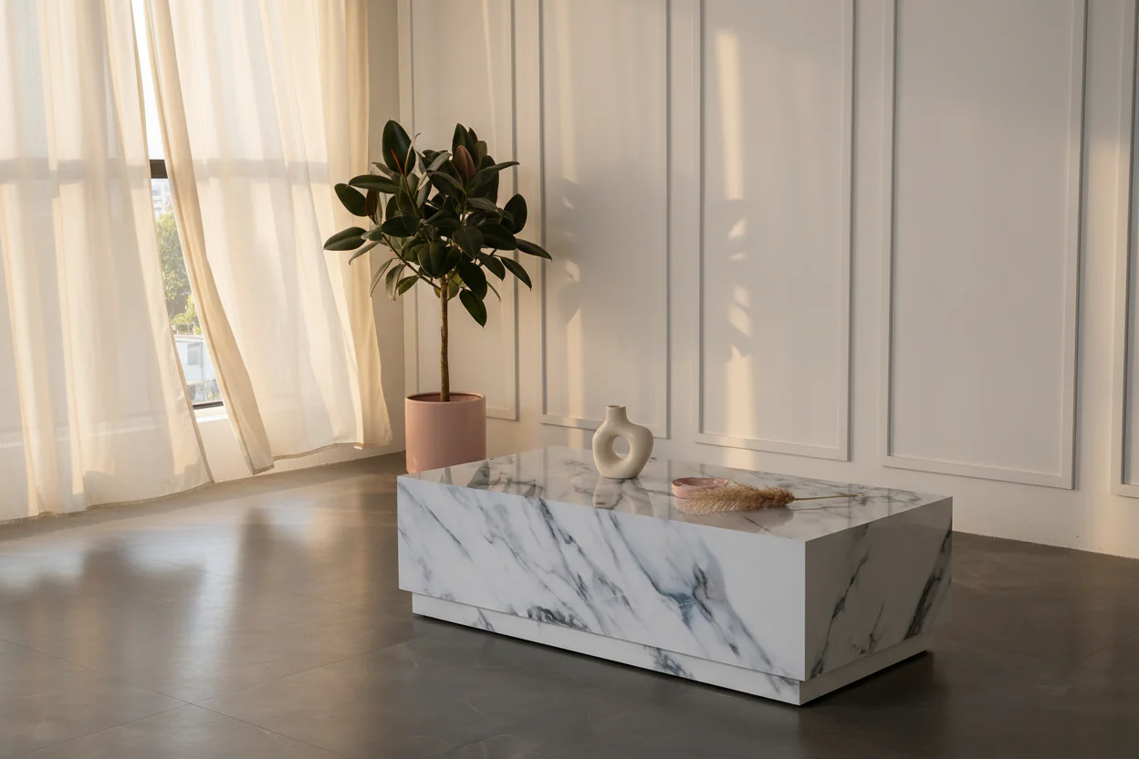 Giselle Sintered Stone Rectangle Coffee Table - Image 4