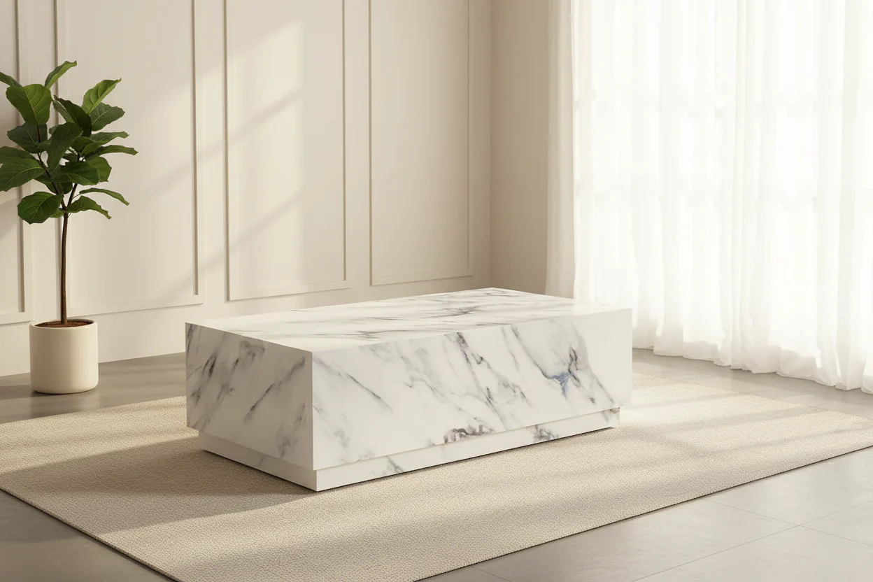 Giselle Sintered Stone Rectangle Coffee Table - Image 7