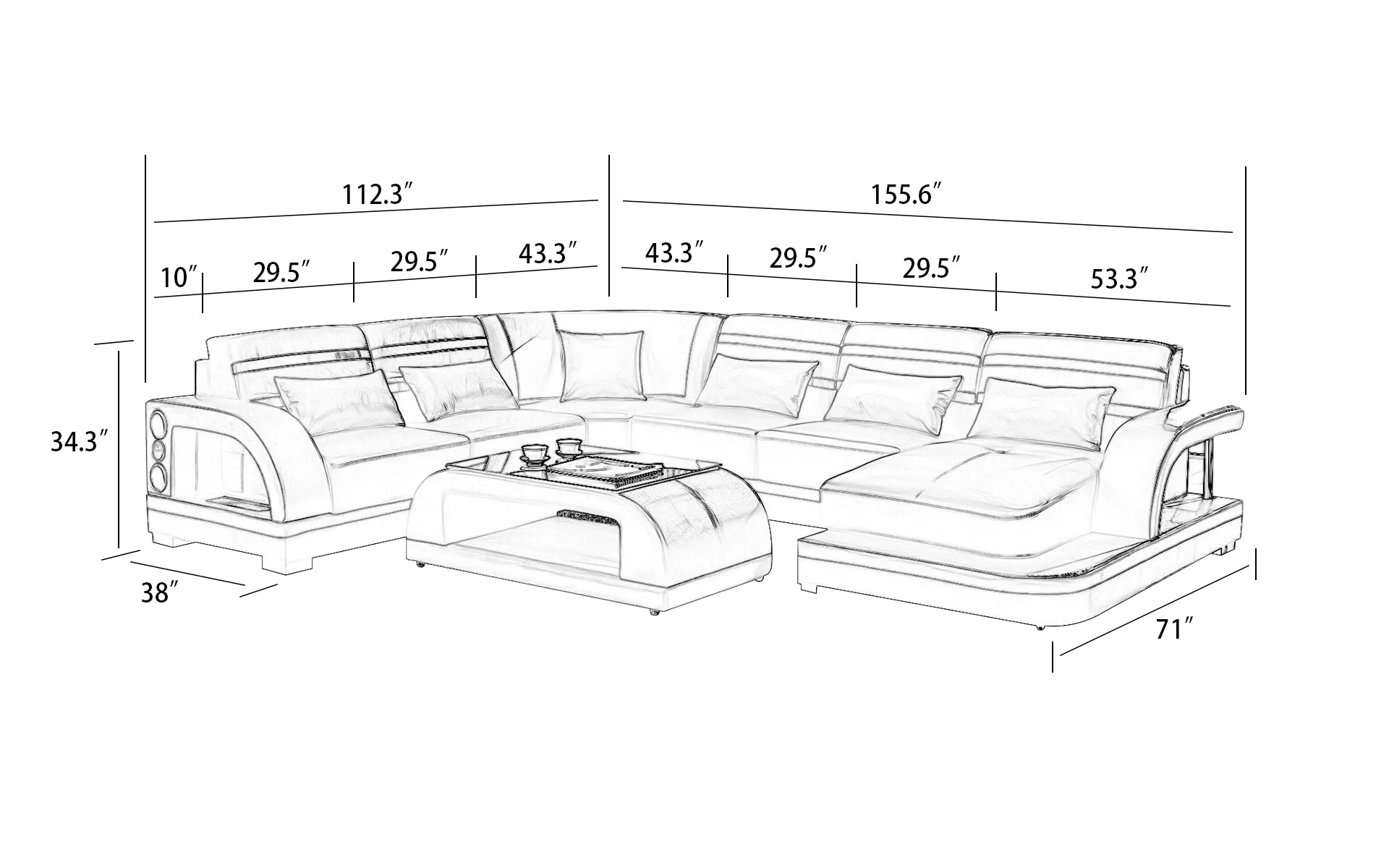 Griff Smart Modern Sectional - Image 14