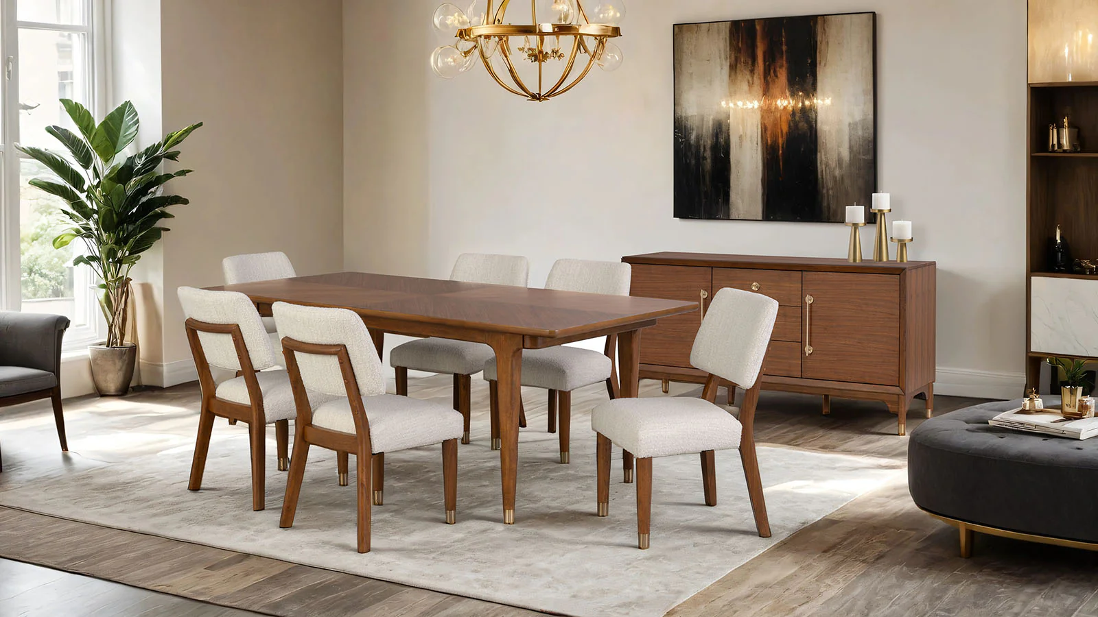 Hepburne Mid-Century 7PC Dining Set - Image 2