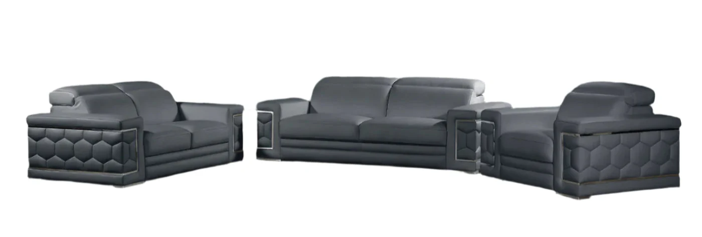 Honeycomb Leather Sectional - Image 2