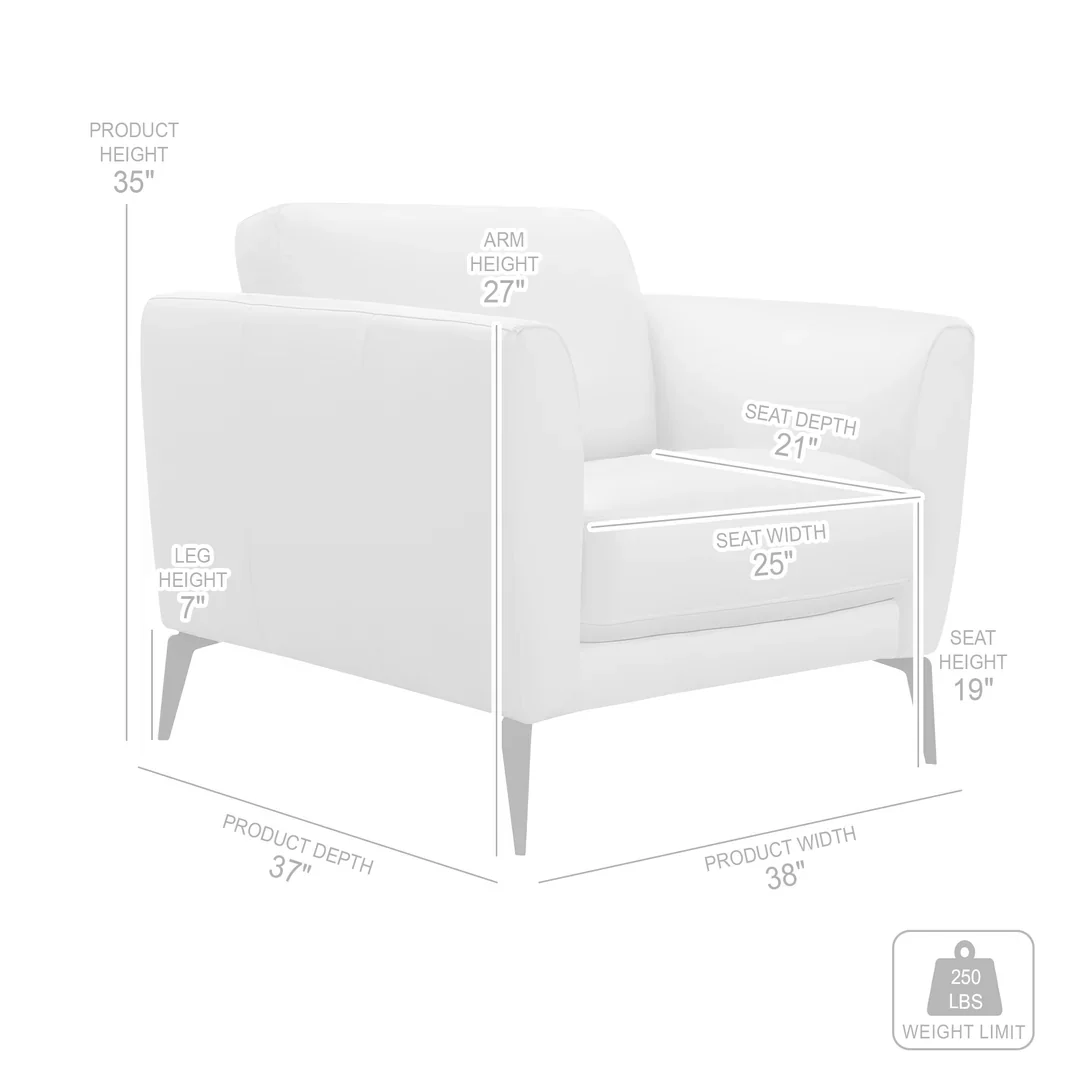 Hope Gray Leather Accent Chair - Image 6
