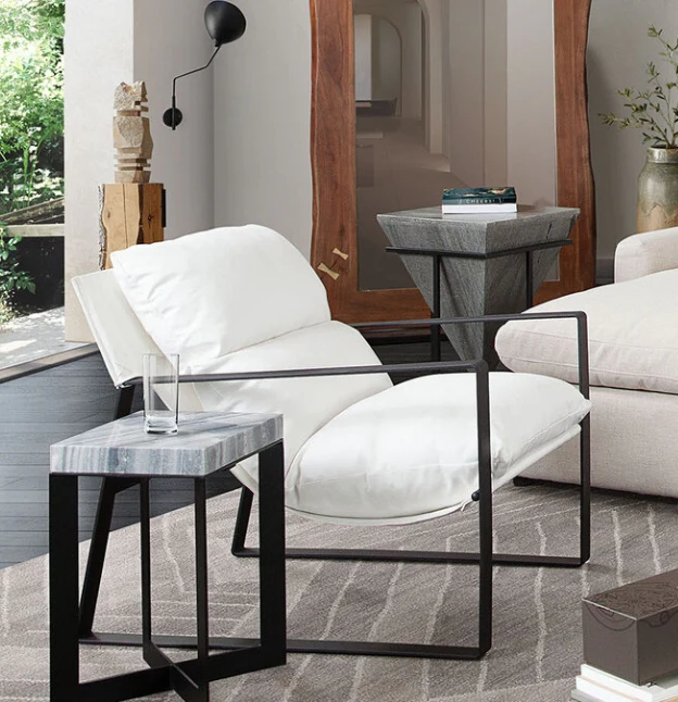 Industrial Leather Accent Chair - Image 2
