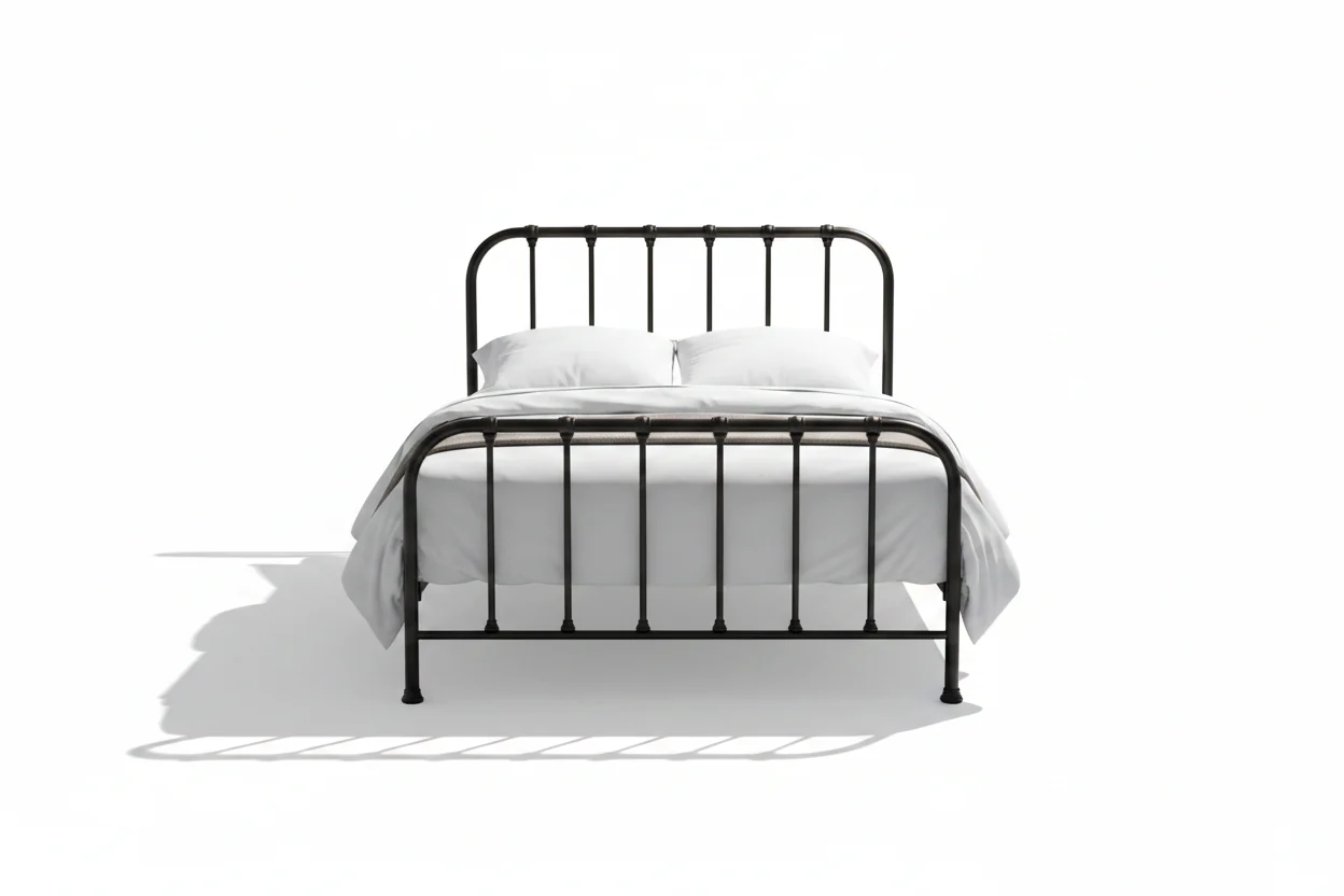 Industrial Metal Frame Platform Bed - Image 11