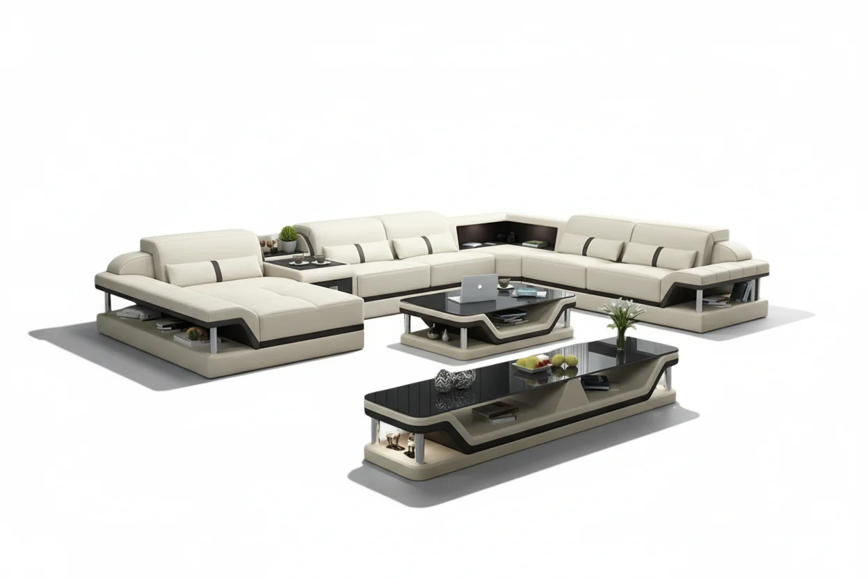 Infinity Modern LED Sectional with Storage