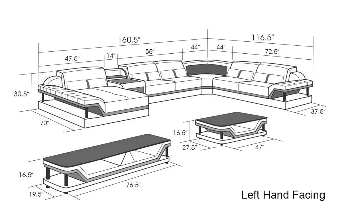 Infinity Modern LED Sectional with Storage - Image 20