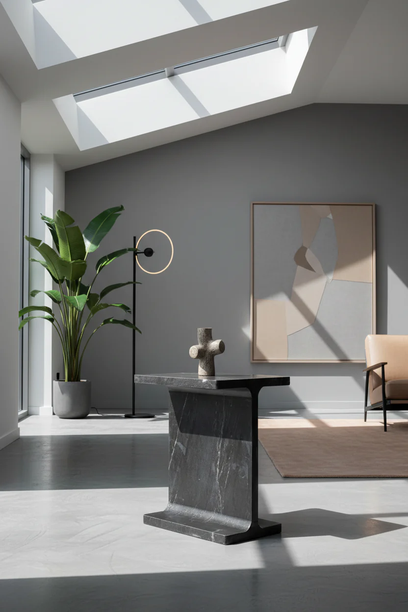 Iris Sculptural Marble Accent Table - Image 3