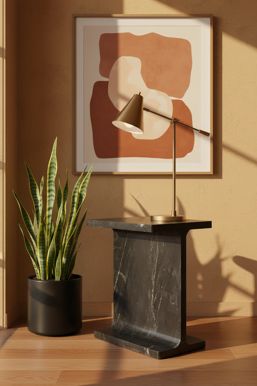 Iris Sculptural Marble Accent Table - Image 6